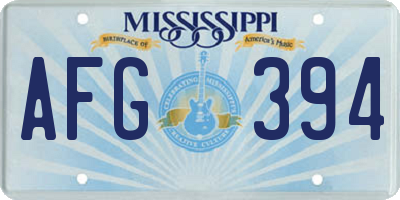 MS license plate AFG394