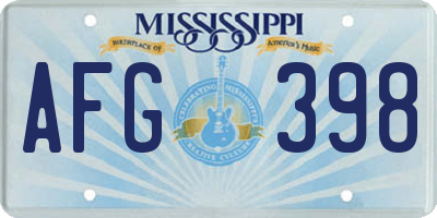 MS license plate AFG398