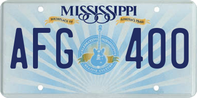 MS license plate AFG400