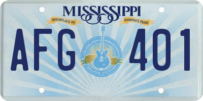 MS license plate AFG401