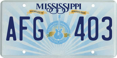 MS license plate AFG403