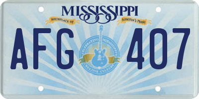 MS license plate AFG407
