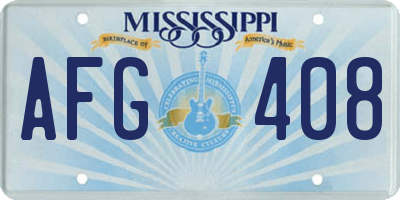 MS license plate AFG408