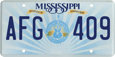 MS license plate AFG409