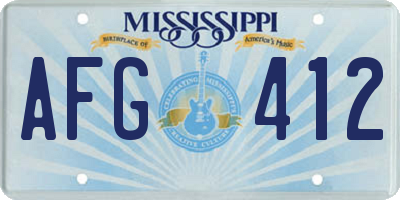MS license plate AFG412