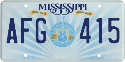 MS license plate AFG415
