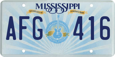 MS license plate AFG416