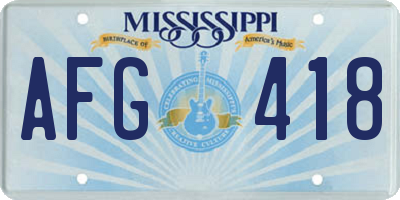 MS license plate AFG418