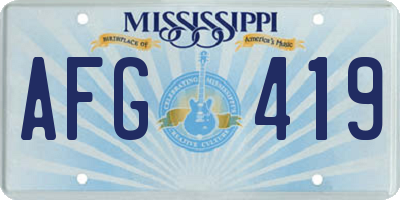 MS license plate AFG419