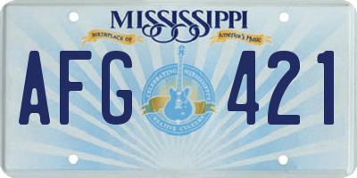 MS license plate AFG421