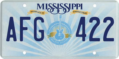 MS license plate AFG422