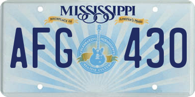 MS license plate AFG430