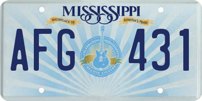 MS license plate AFG431