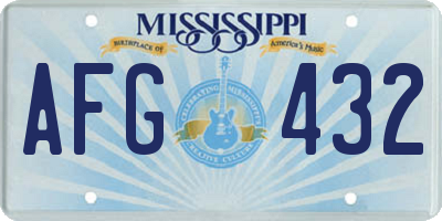 MS license plate AFG432