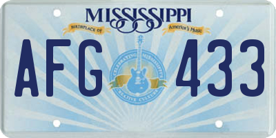 MS license plate AFG433