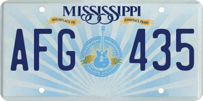 MS license plate AFG435