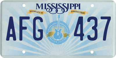 MS license plate AFG437