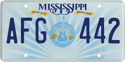 MS license plate AFG442