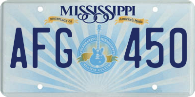 MS license plate AFG450