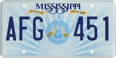 MS license plate AFG451
