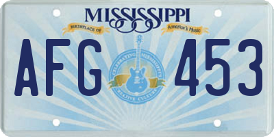 MS license plate AFG453
