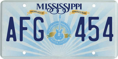 MS license plate AFG454