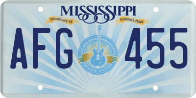 MS license plate AFG455