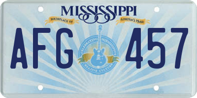 MS license plate AFG457