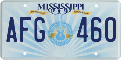 MS license plate AFG460