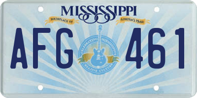MS license plate AFG461