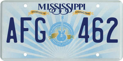 MS license plate AFG462