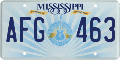 MS license plate AFG463