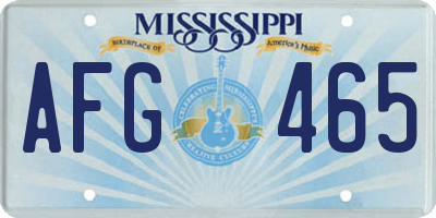 MS license plate AFG465