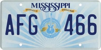 MS license plate AFG466