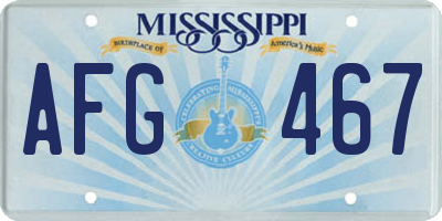 MS license plate AFG467