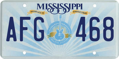 MS license plate AFG468