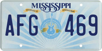 MS license plate AFG469