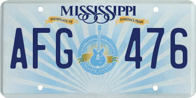 MS license plate AFG476