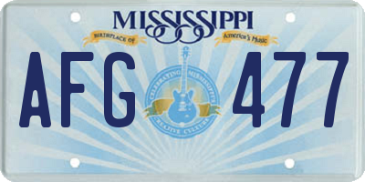 MS license plate AFG477