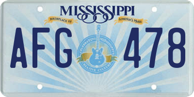 MS license plate AFG478