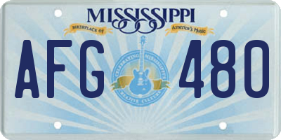 MS license plate AFG480