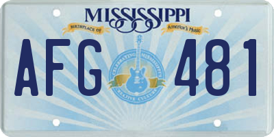 MS license plate AFG481