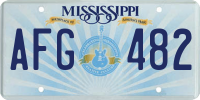 MS license plate AFG482