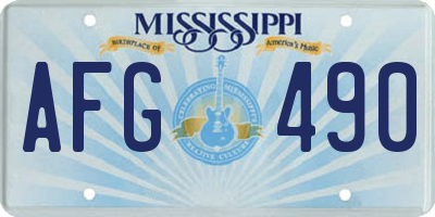 MS license plate AFG490