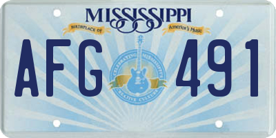 MS license plate AFG491