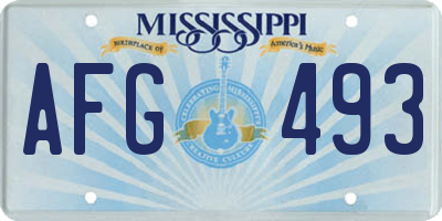 MS license plate AFG493