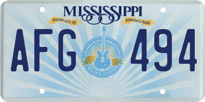 MS license plate AFG494