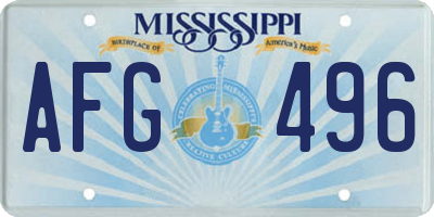 MS license plate AFG496