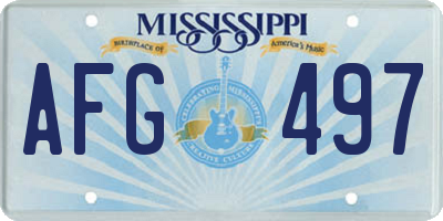 MS license plate AFG497
