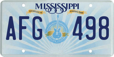 MS license plate AFG498